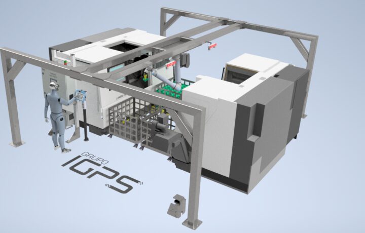 Cobot Carga Descarga CNC Bin Picking
